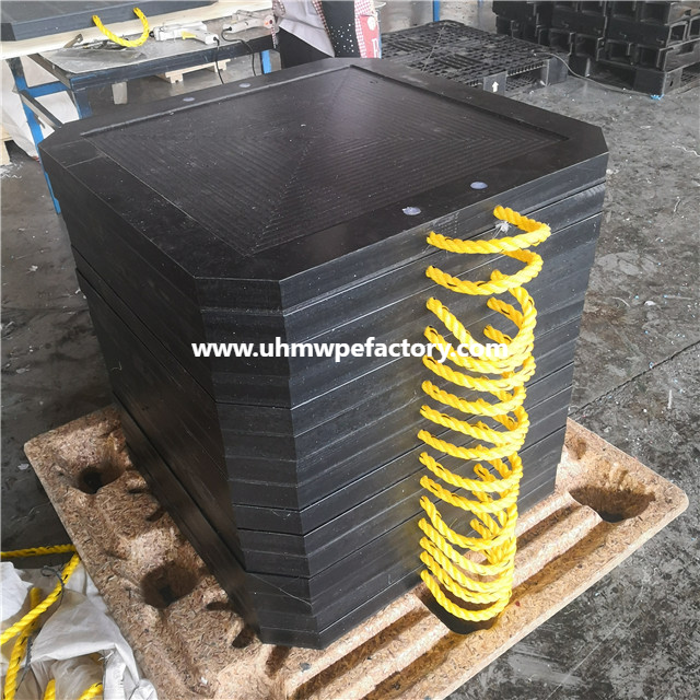 20-220mm Yellow PE Crane Outrigger Pad For Shock Proof