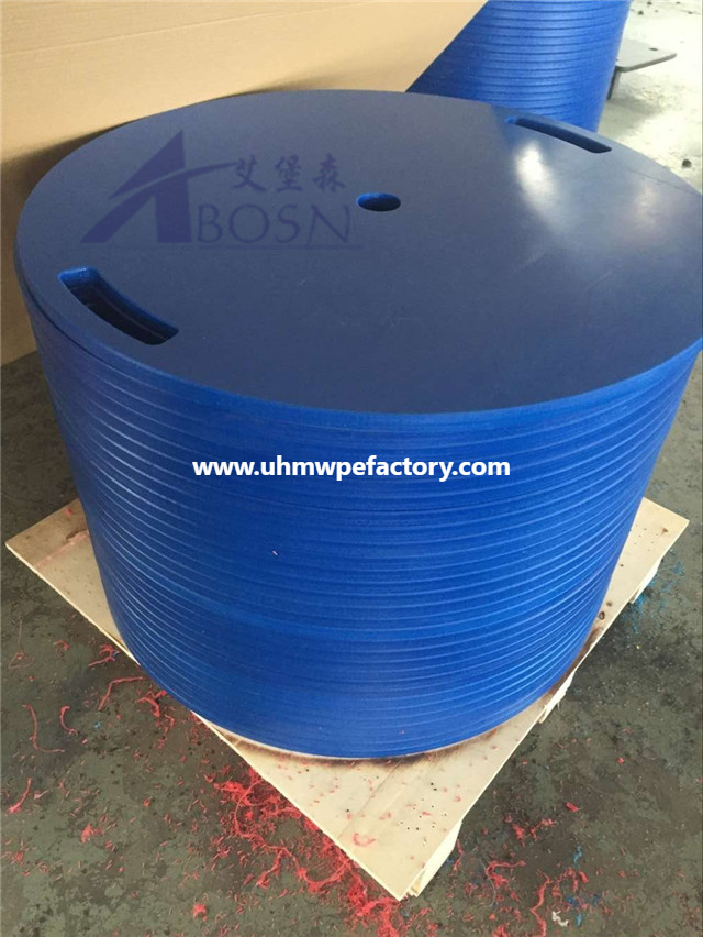 Round Black HDPE Crane Outrigger Pad For Non-Slip