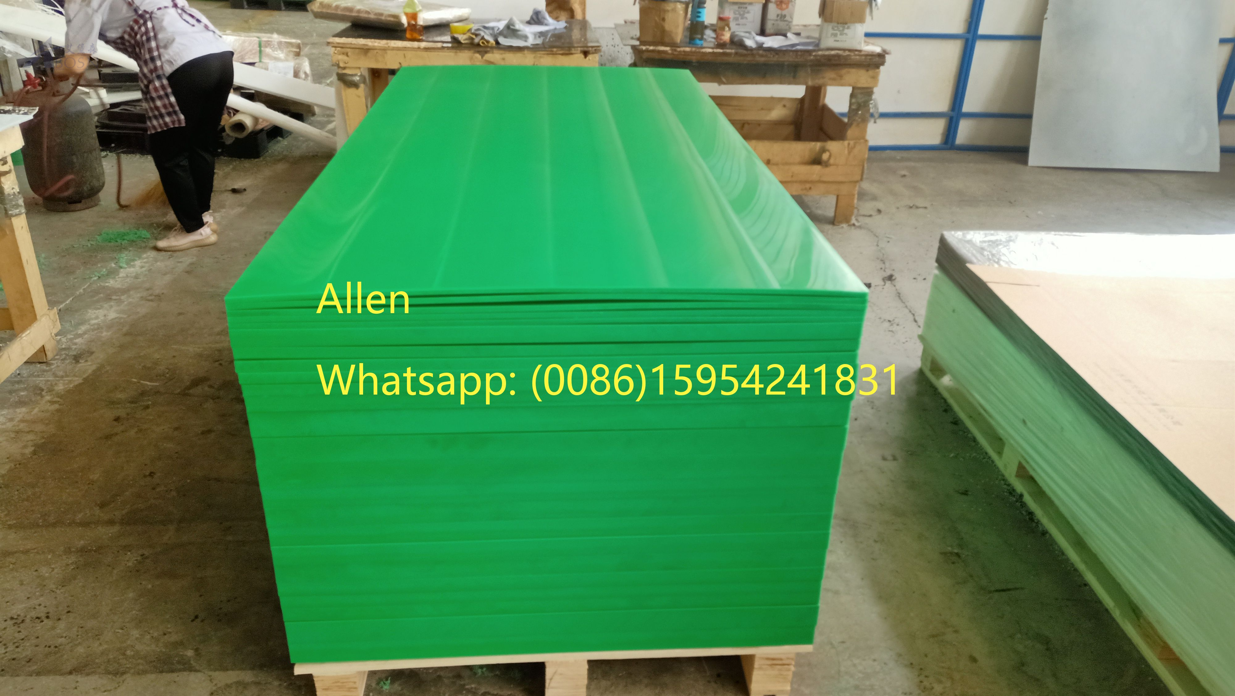 Green UHMWPE Sheet For UHMWPE Liner 3050x1220mm 