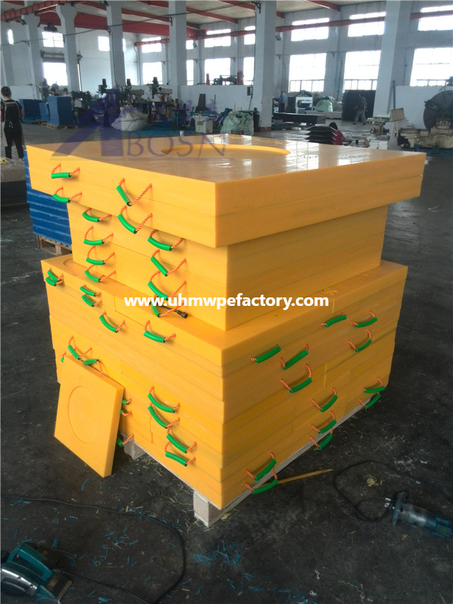 600x600mm Yellow Plastic Crane Outrigger Pad For Portable