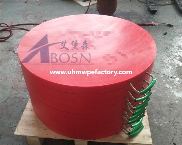 Round Black HDPE Crane Outrigger Pad For Non-Slip